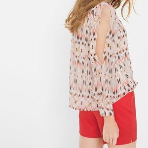 White House Black Market Pink Patterned Blouse
